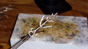 Adding the leaves to the pendant