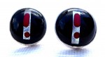 Fused glass cabochon earrings