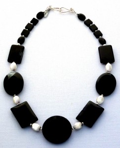 Sterling silver and black onyx necklace