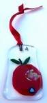 Fused glass red apple decoration