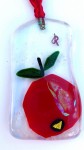 Fused glass red apple decoration II