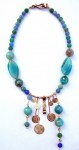 Necklace blue agates and sterling silver