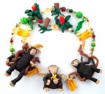 Necklace, Cheeky Monkeys, fimo and beads