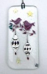 Fused-glass birds with decorations - detailed